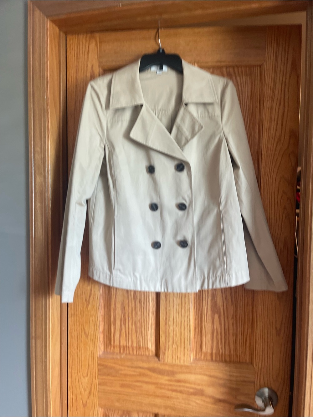 LOFT Double-Breasted Trench Coat - Light Beige